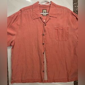 Jamaica Jaxx Men's Salmon Button-Down Shirt 100 % silk